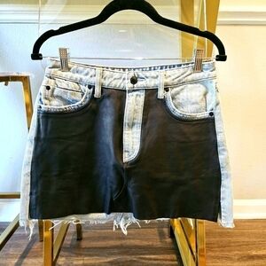 Alexander Wang | Leather Combo Mini Skirt